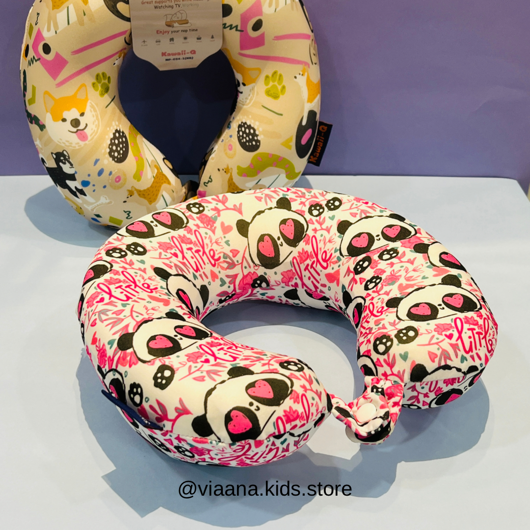 Neck Pillow with Button Lock (Random Design)