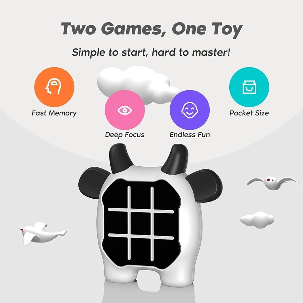 3D Animal Shaped Electronic Tic Tac Toe & Memory Game
