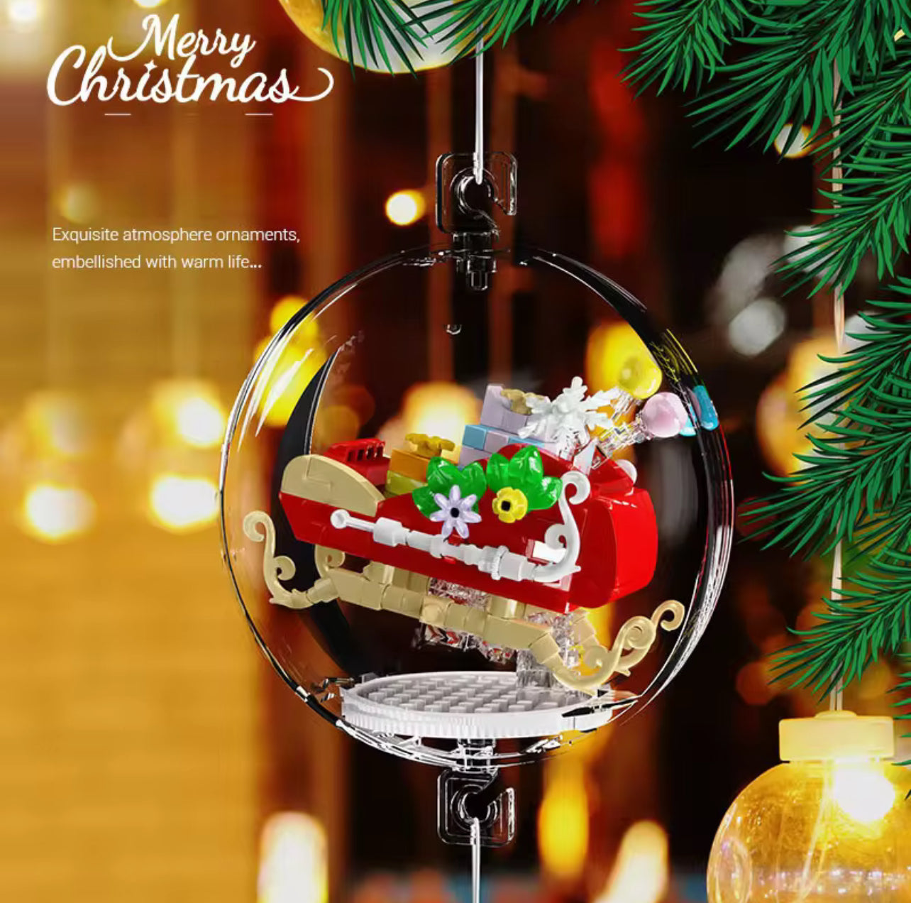 Christmas Bricks- Transparent Ornament Hanging Balls