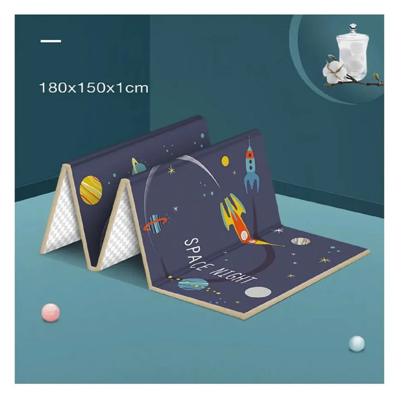 Space Crawling Buddy - Dual-Sided EPE Foam Play Mat