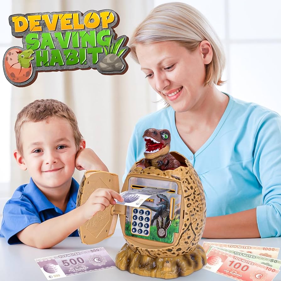 Big Dinosaur Piggy Bank | With Electronic Fingerprint & Password