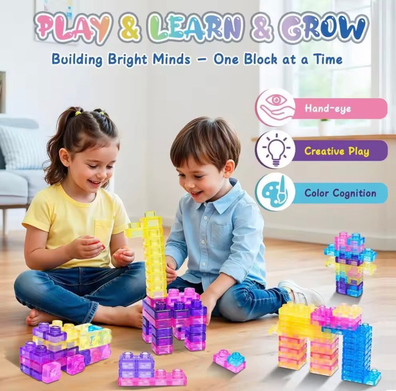 Big Gummy Blocks - 56pcs | Montessori, Sensory, Squishy and Stretchable