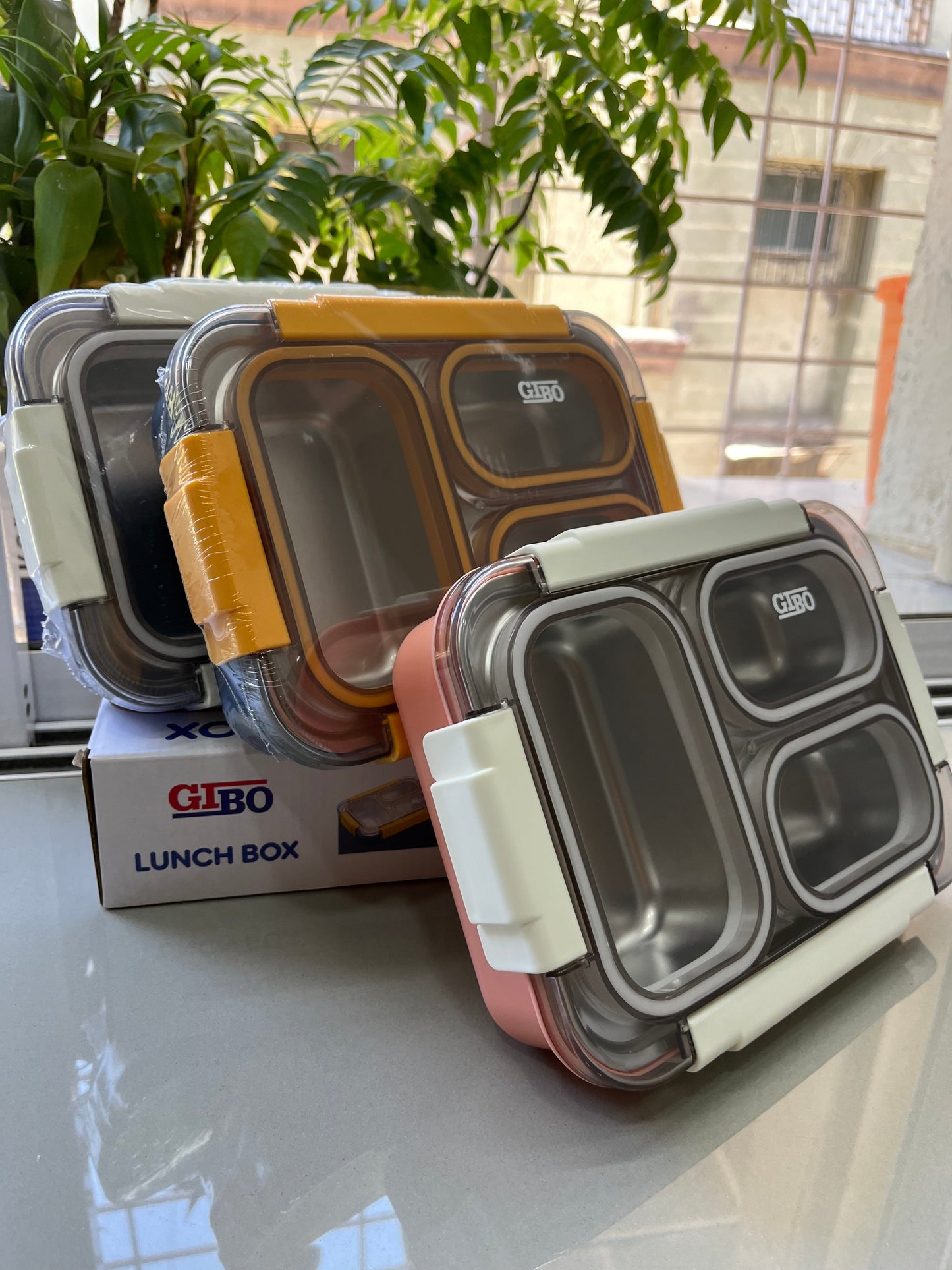 GIBO - 3 Grid | 100% Spill Free | Stainless Steel Lunchbox