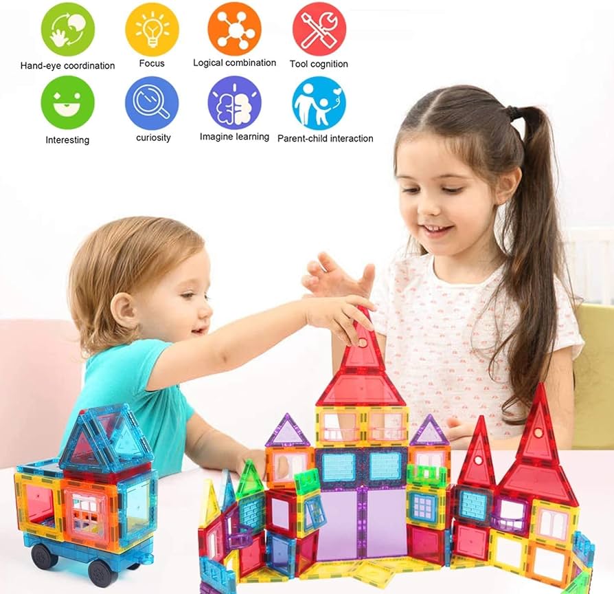 106pcs Magnetic Tiles - STEM | Fun Learn  | Perfect Gift