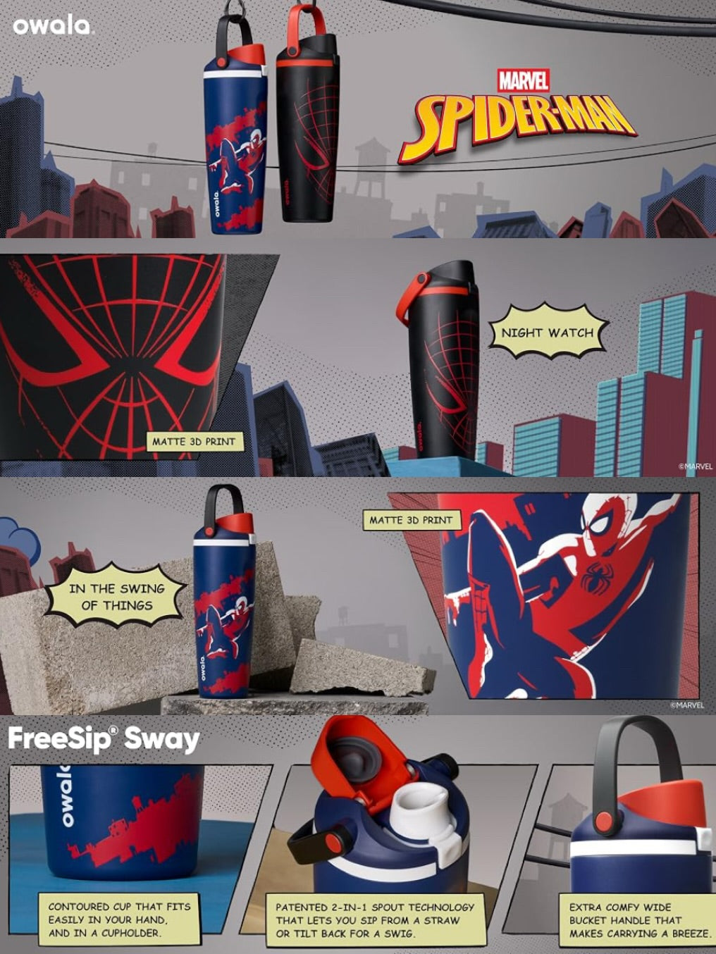 Owala x Spider-Man FreeSip Sway Tumbler | 30oz (15th September)