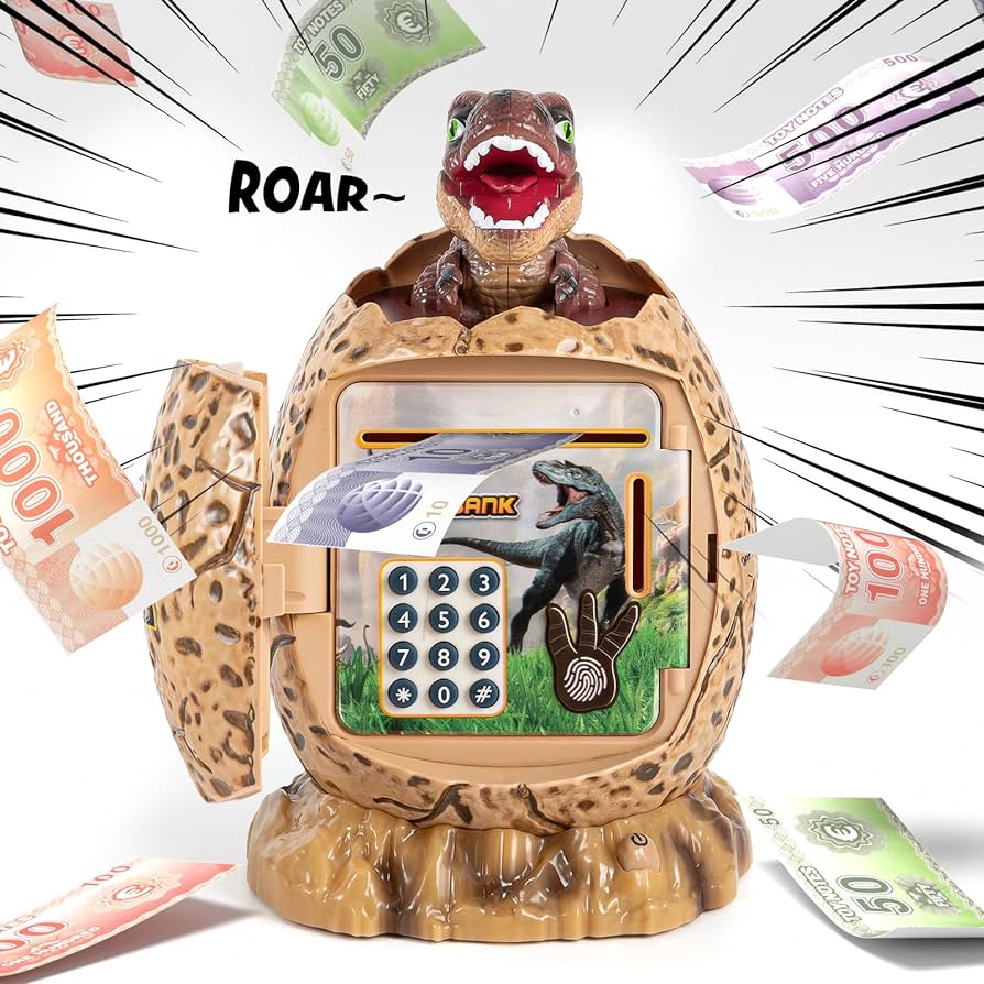 Big Dinosaur Piggy Bank | With Electronic Fingerprint & Password