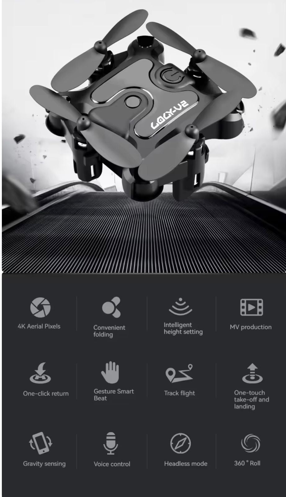 4DRC - 4D-V2 Wifi Drone | Motion Camera | Voice Control