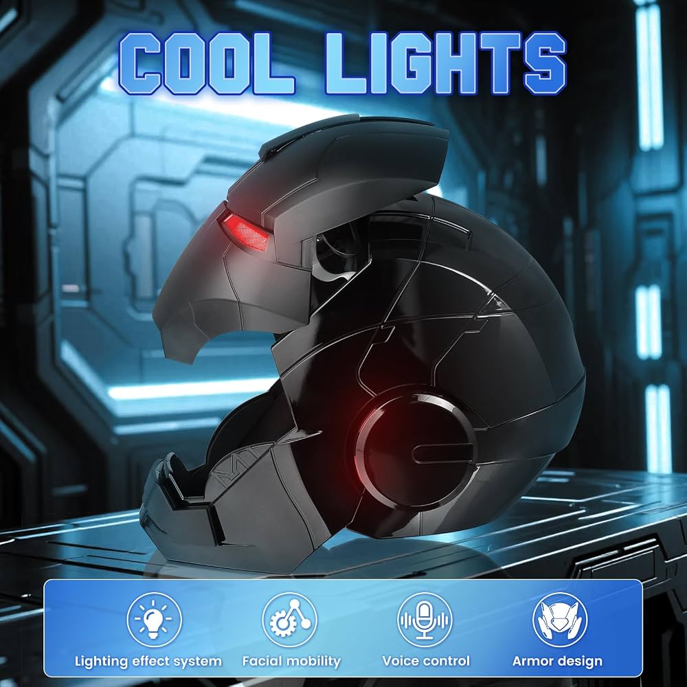 Ironman Black Edition - 1:1 Wearable Helmet with Voice/Remote/Touch Controls