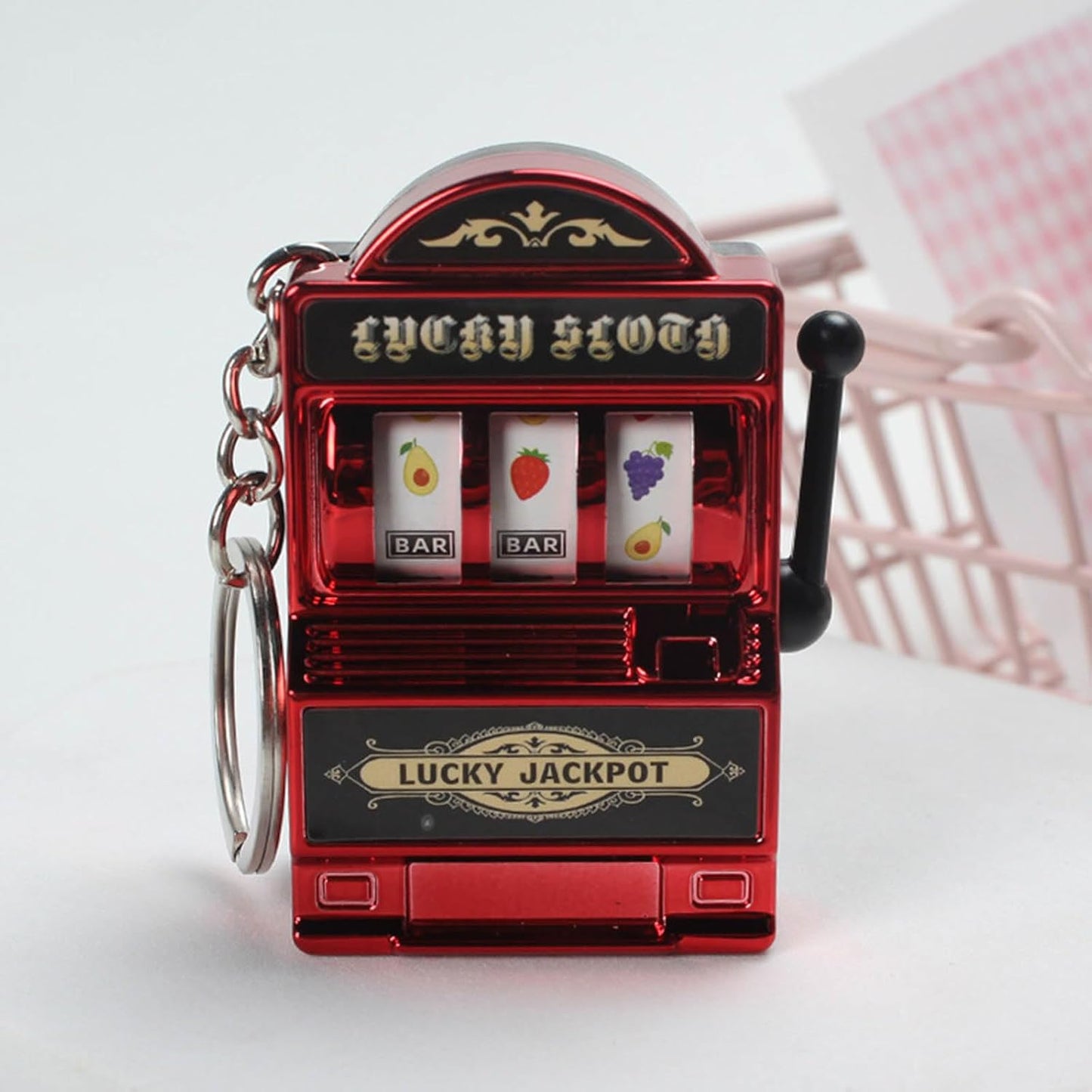 Jackpot Fruit Slot Machine Keychain