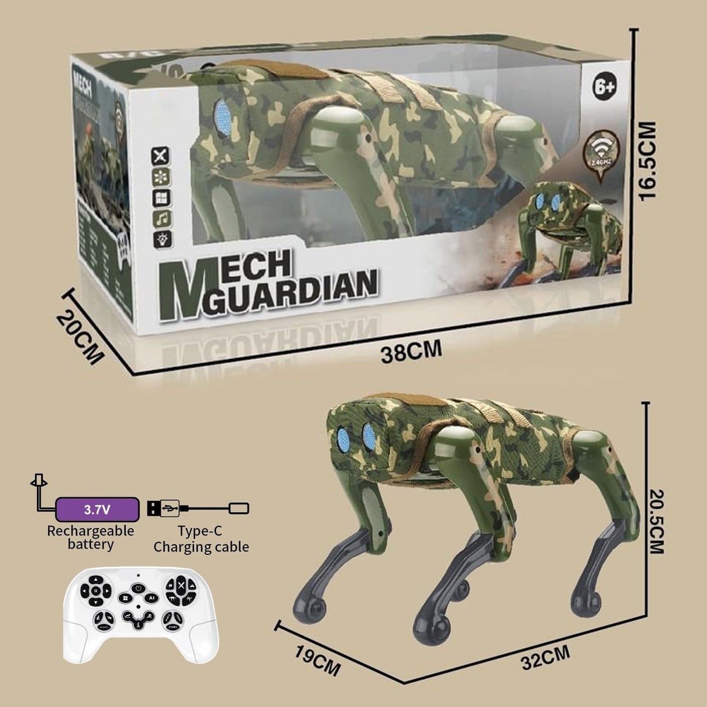 AI Smart Robot Dog Toy 2-in-1 Programmable RC & App Control | Voice Command, Music, Dancing, Storytelling