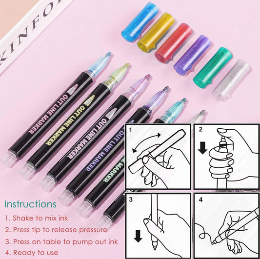 Outliner Marker Pens - 12pcs