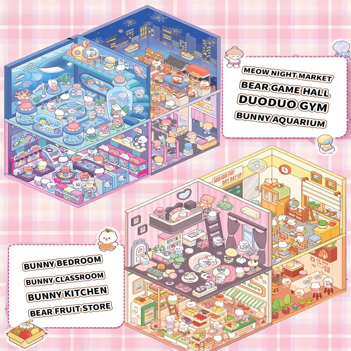 3D Sticker Scene with Material Book - 20 pages