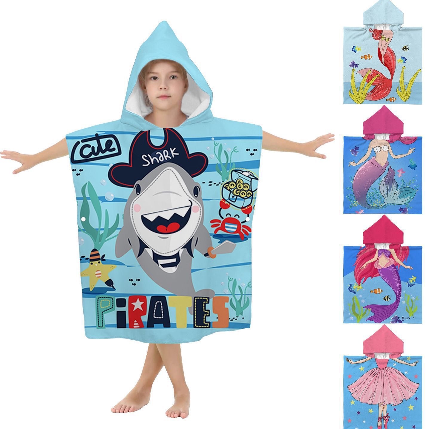 Fun and Playful - Adorable Cartoon Print Hooded Microfiber Baby Bath Towel