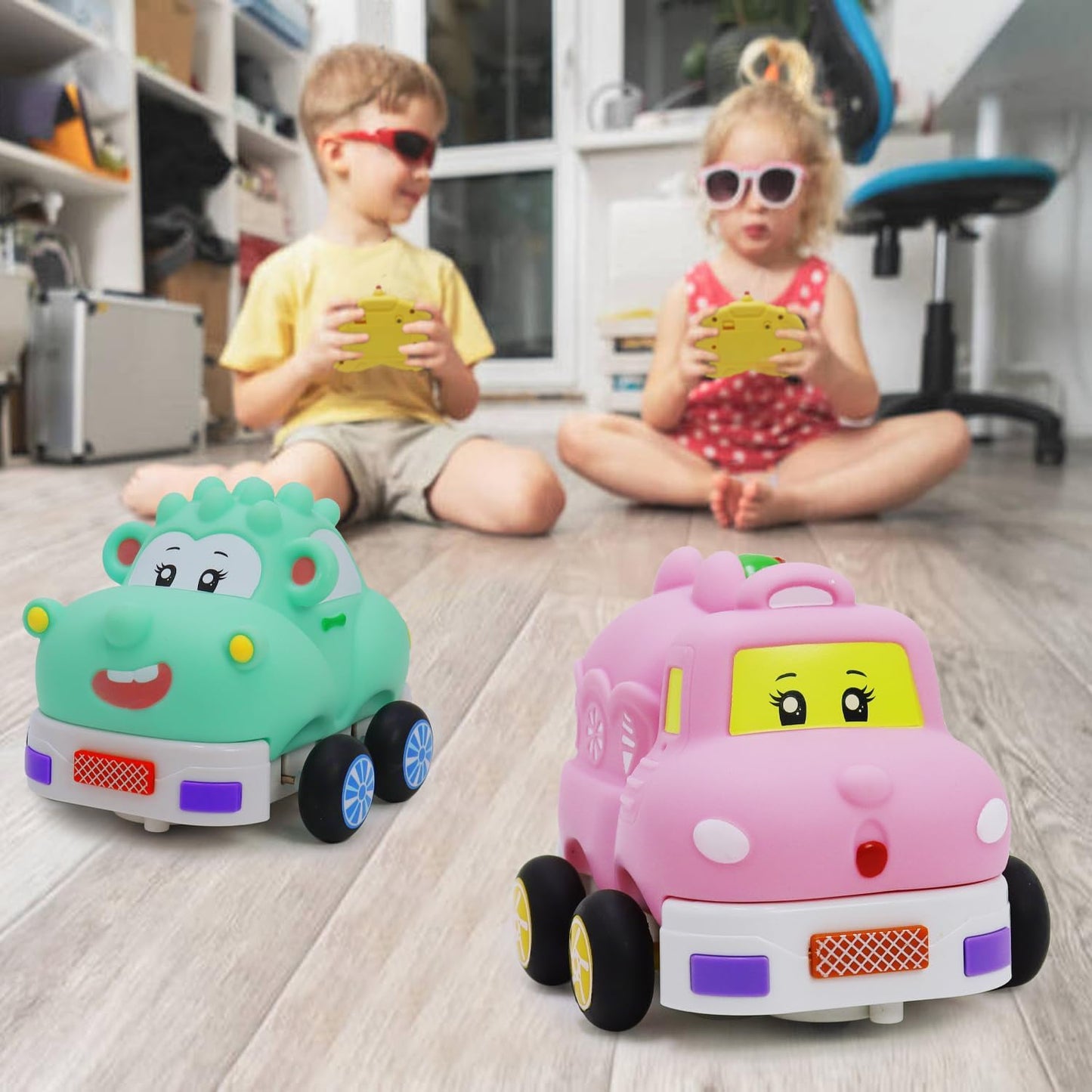 RC Vinyl Car with Music and Lights, Washable & Detachable Body