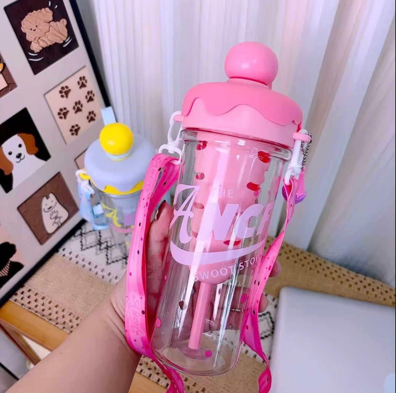 Ice Cream Straw Cup with Sling n Stainer | 880ml