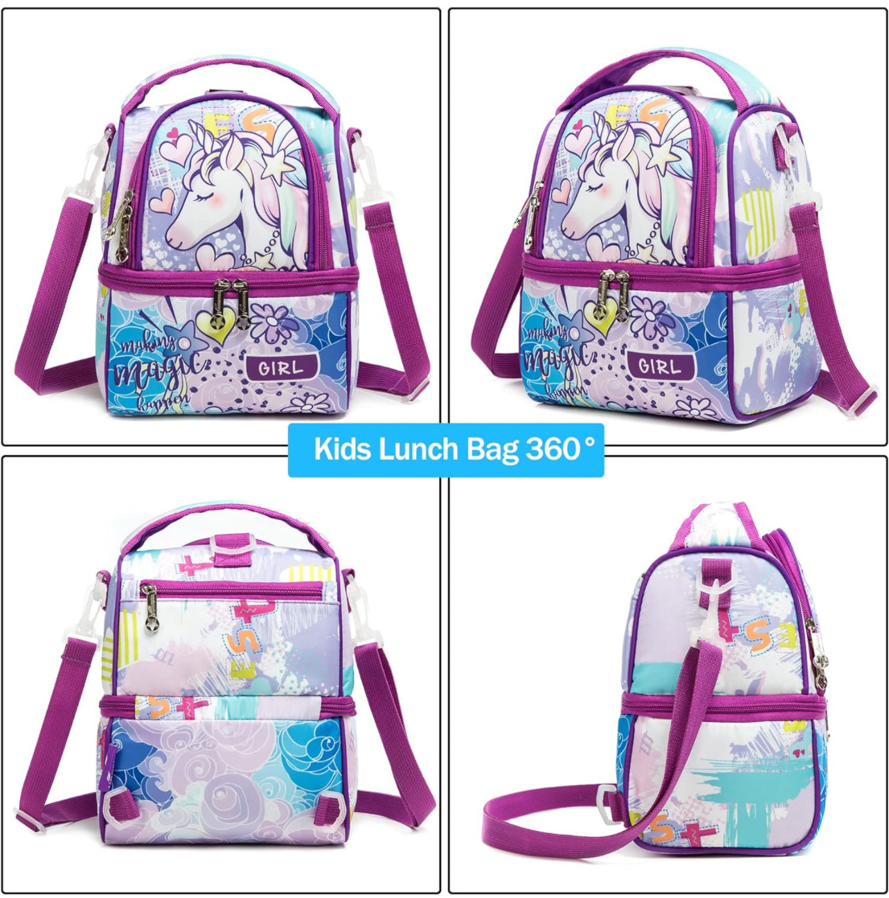 Cooler Bento Lunch/Picnic Bag - Big Two Compartments | Insulated