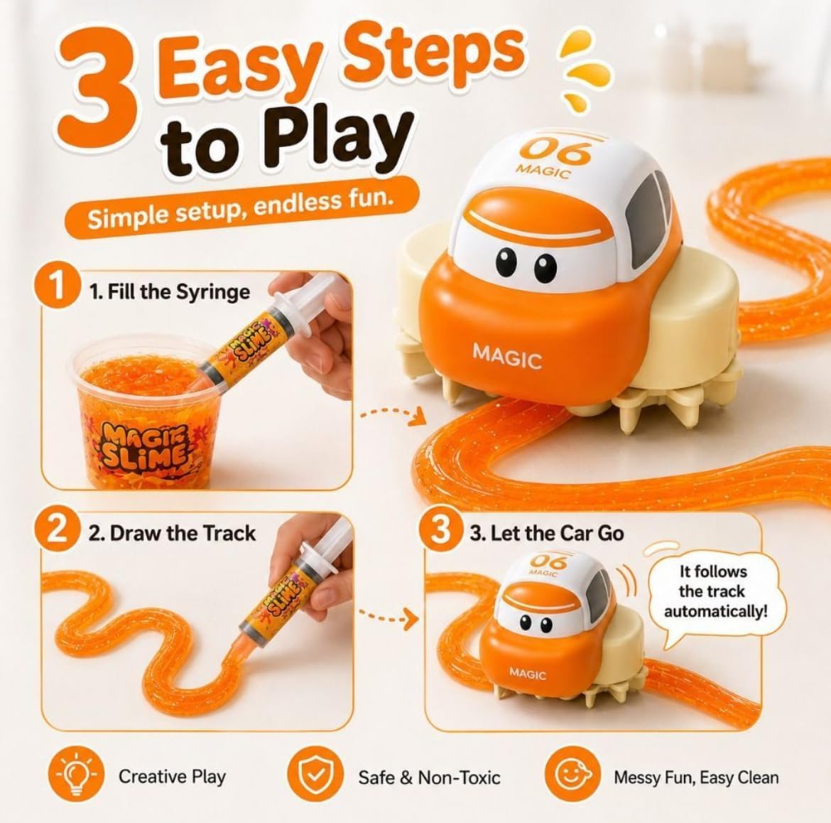 DIY Mite Track Car - Magic Slime