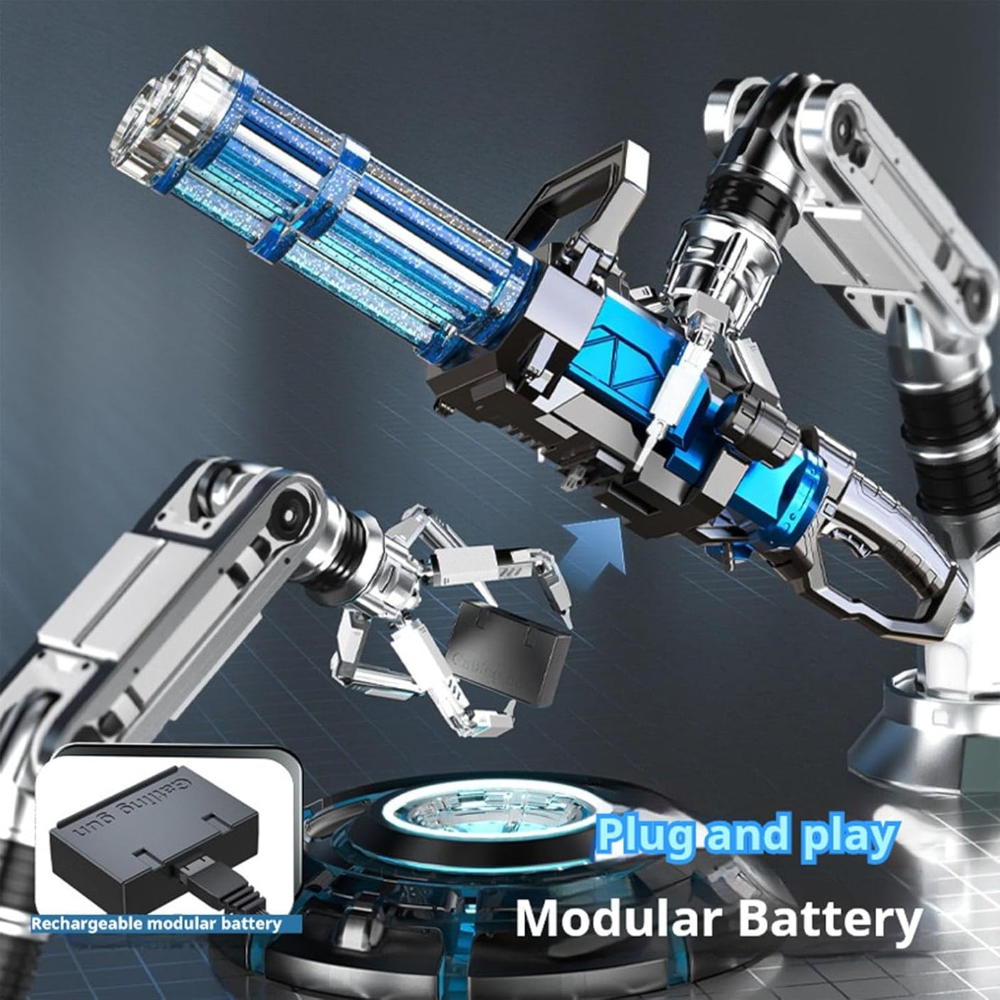 Gatling Fighter - Double Barrel Water Gun with LED Shooting Light