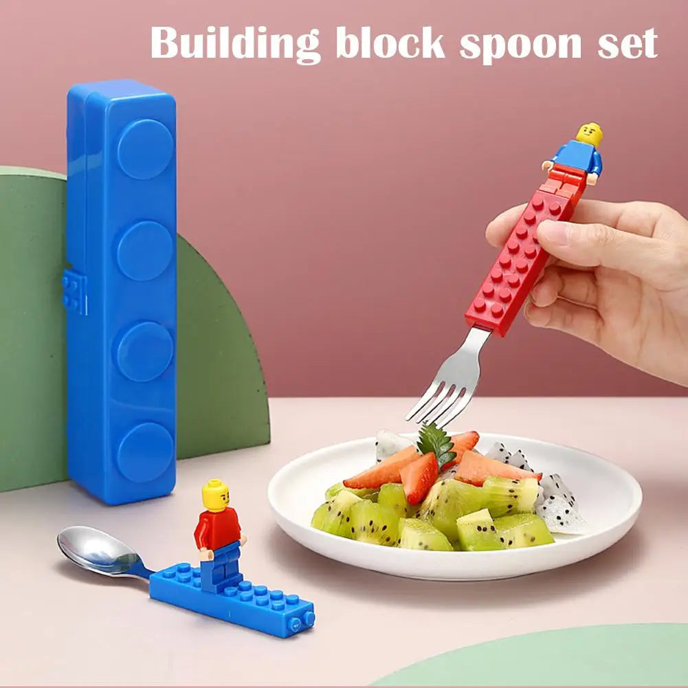 Building Blocks - Stainless Steel Lego Spoon and Fork Set