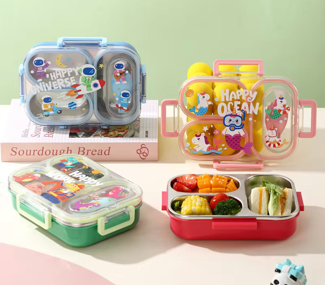 Small Bento - 600ml 3 Partitioned Lunchbox