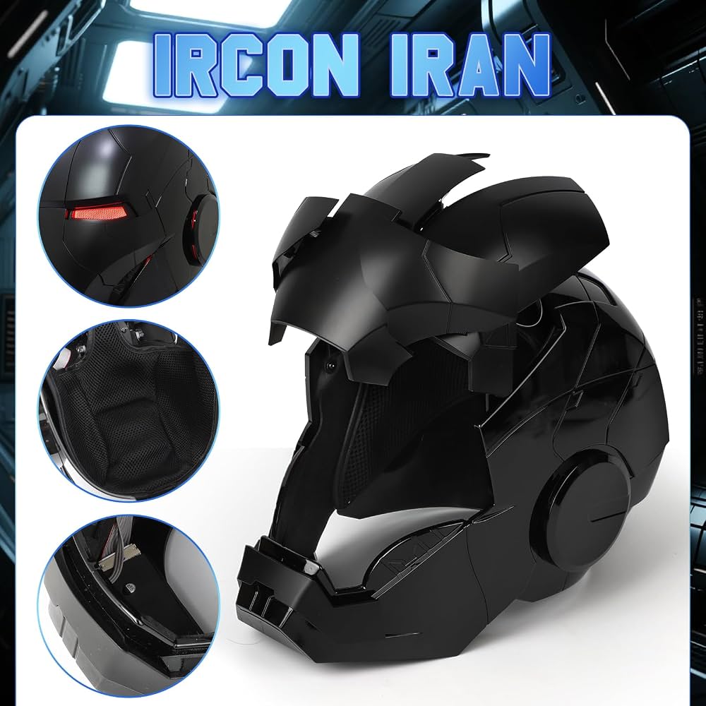 Ironman Black Edition - 1:1 Wearable Helmet with Voice/Remote/Touch Controls