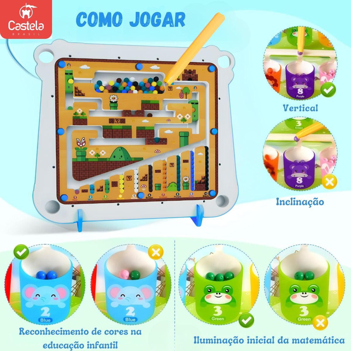 2-in-1 Magnetic Dot Drawing Board & Magnetic Maze for Kids