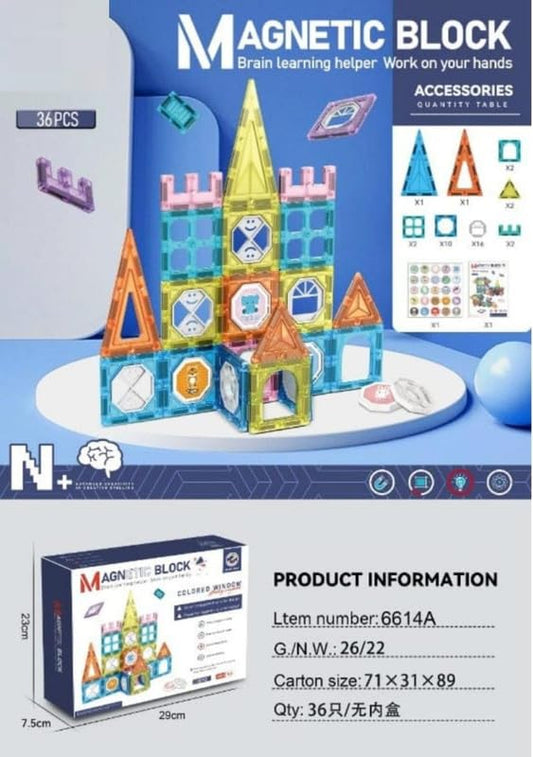 36pcs Magnetic Tiles - STEM | Fun Learn  | Perfect Gift