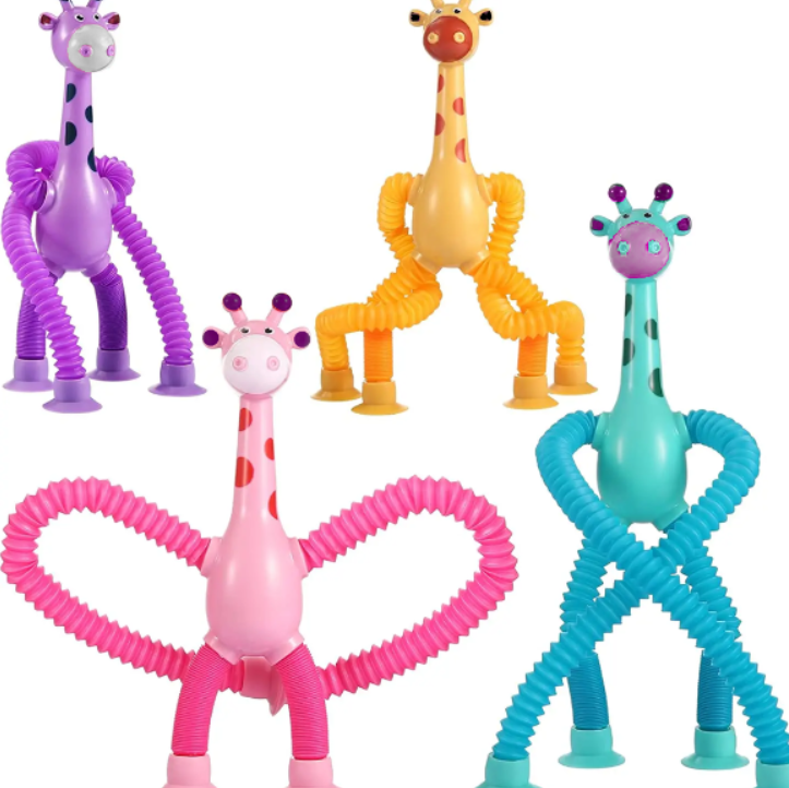 Girraffe Telescopic Suction Cup Toys - LED Light | Pop Tubes