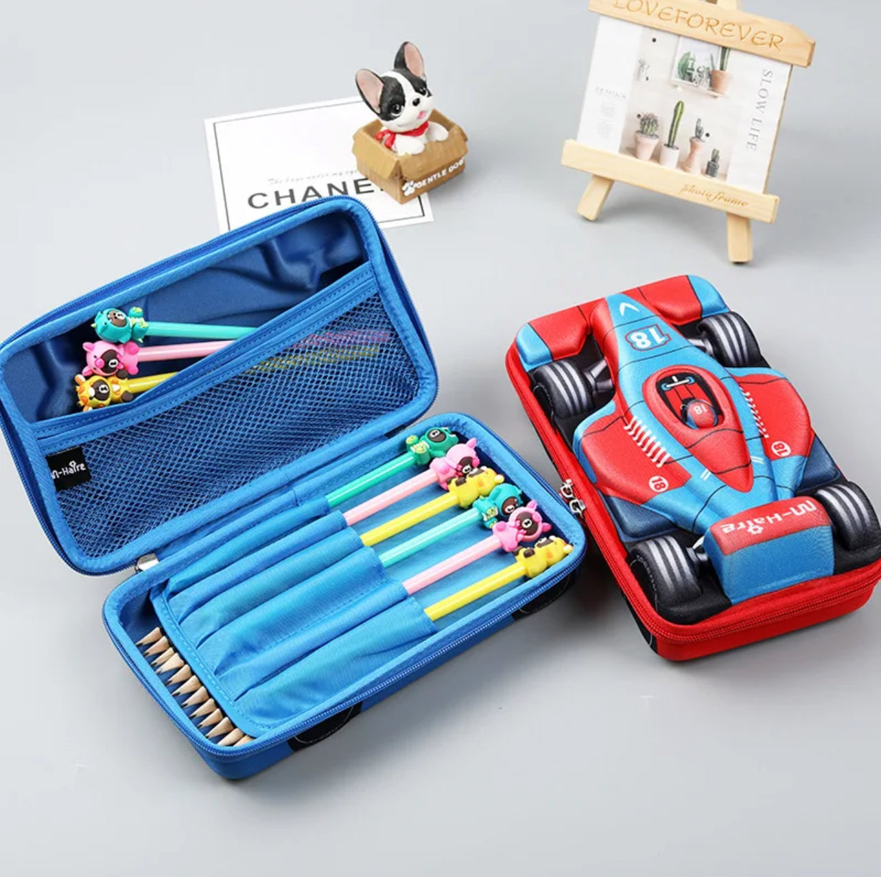 Car and Bike Shaped Pencil Pouches for Boys
