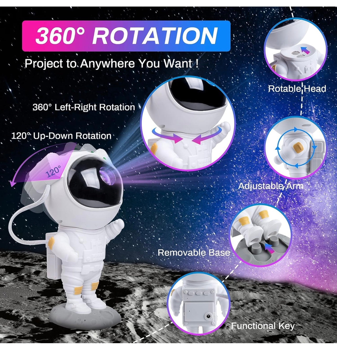 Astronauts Projector - Let’s Go to the Moon
