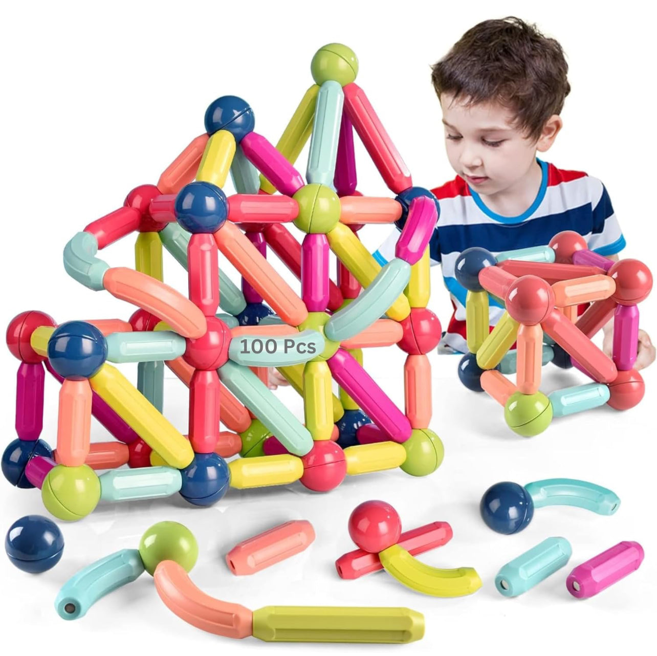 100pcs Magnetic Sticks and Balls Set | STEM | Educational