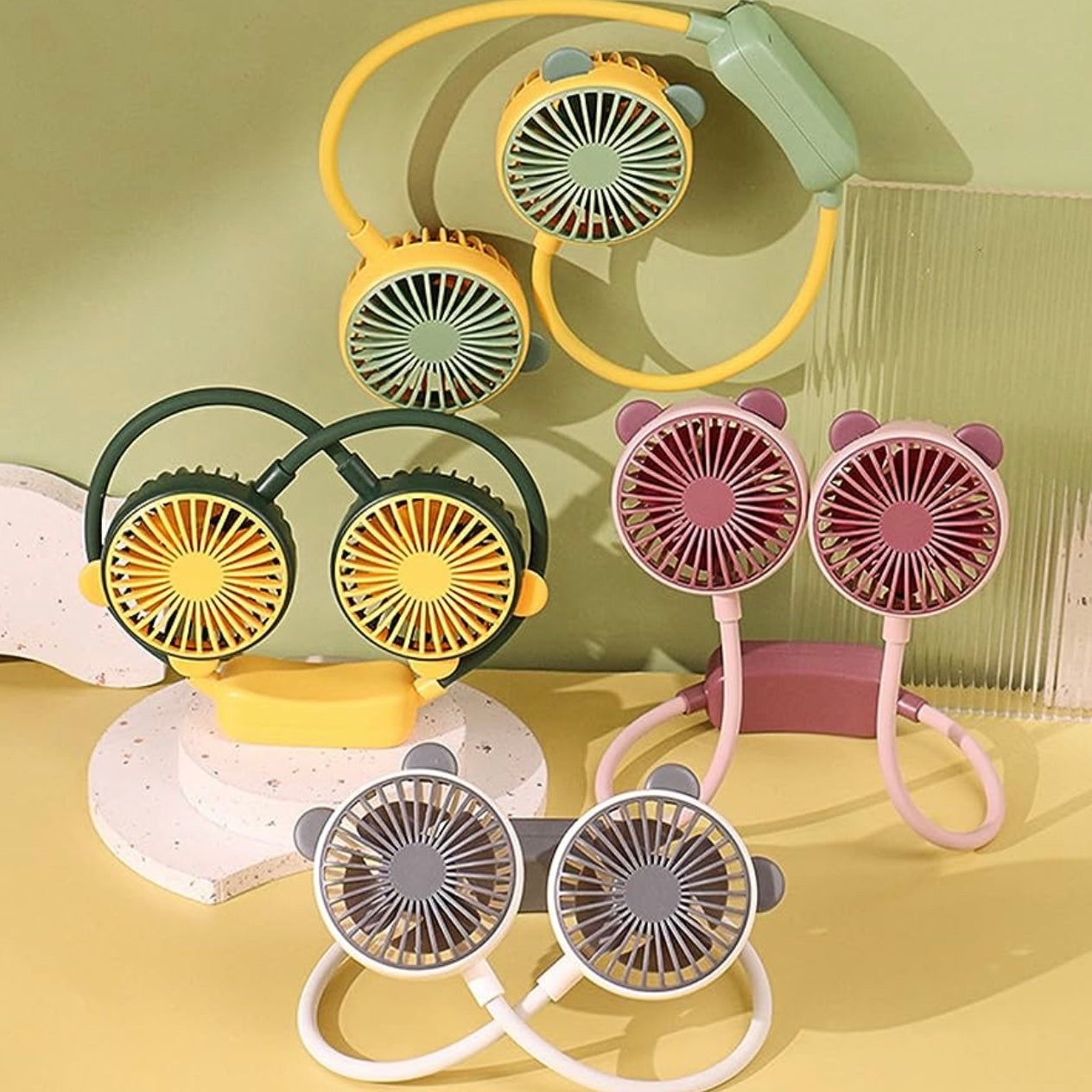 Stay Cool on the Go with Our 360 Degree Rotatable Hand-Free Neck Fan