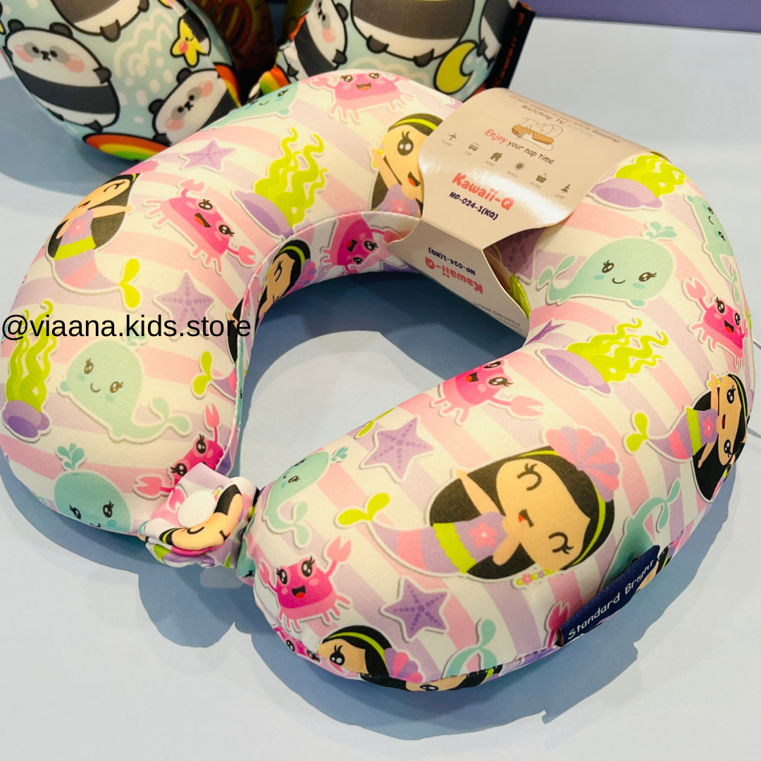 Neck Pillow with Button Lock (Random Design)