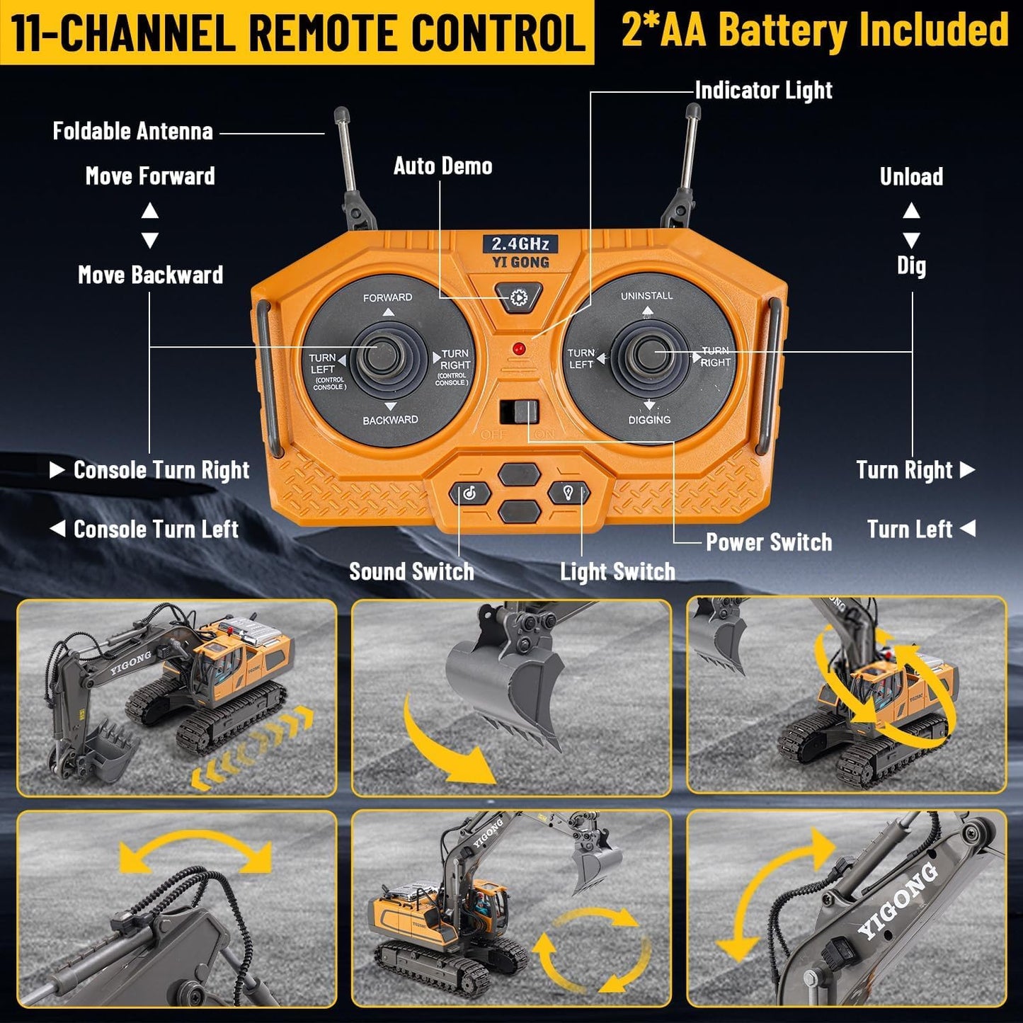 11 Channel RC Excavator Truck