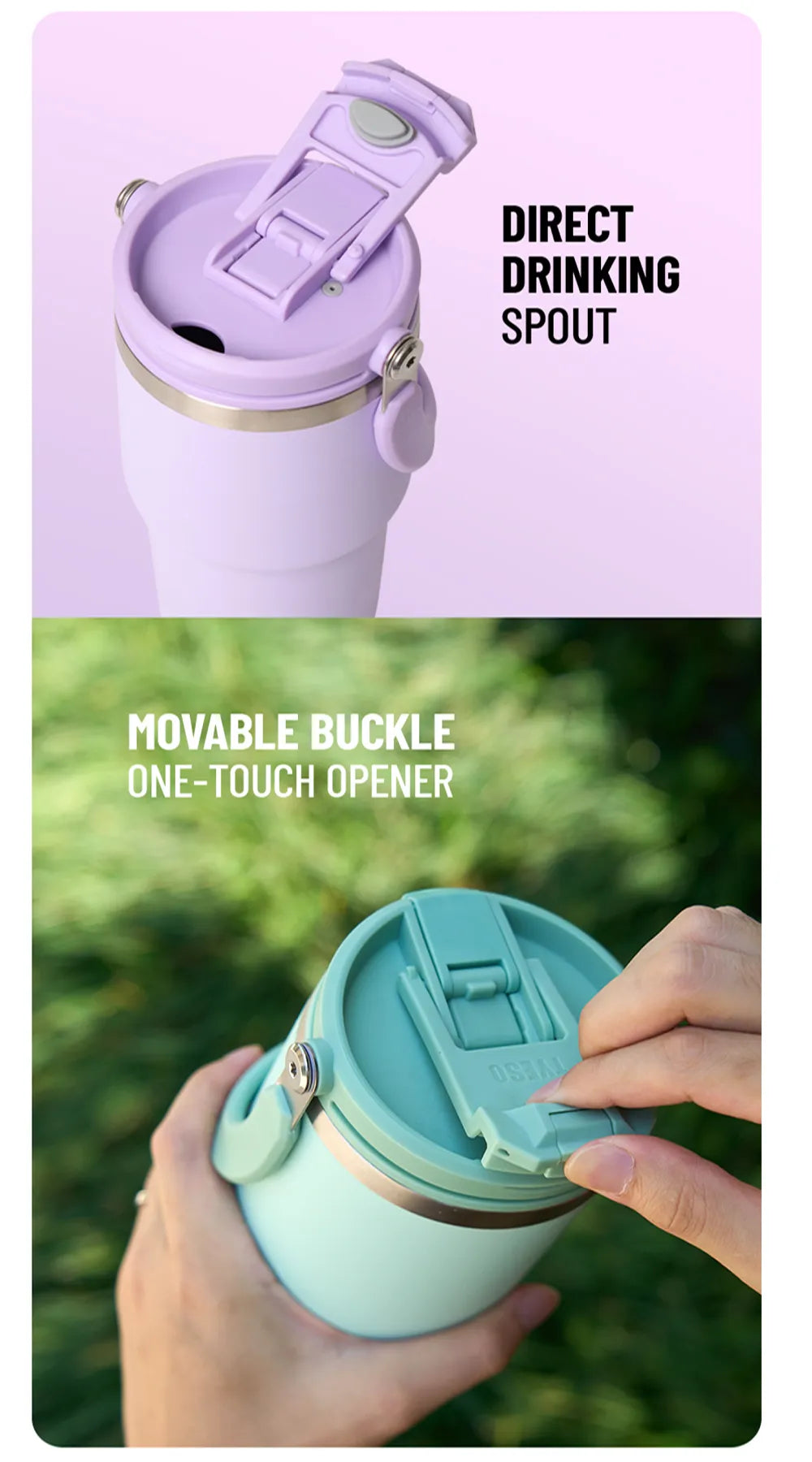 Tyeso - 750ml Roam Tumbler | Flip Straw & Sip Lid