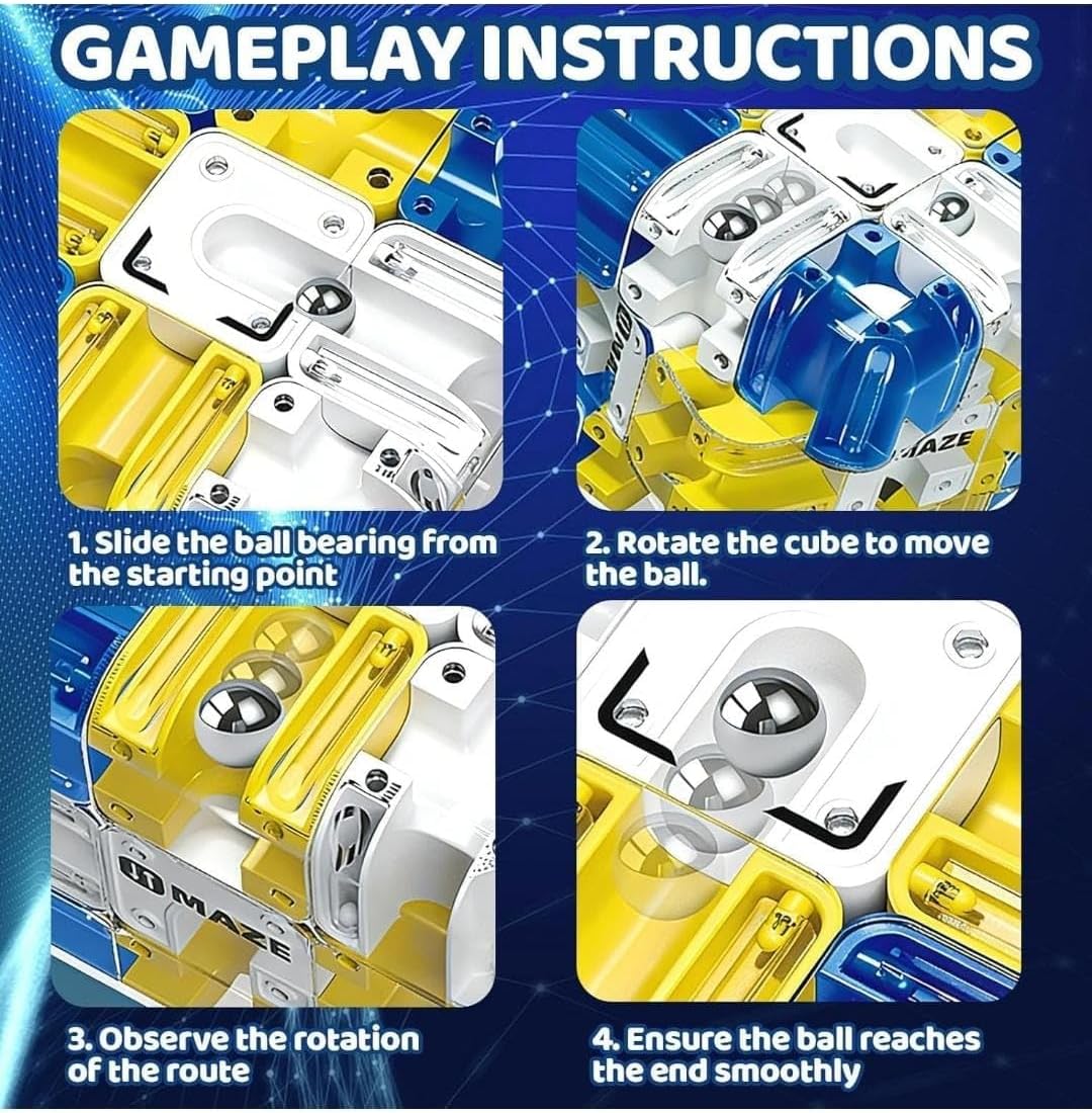 3D Maze Cube Ball Puzzle Game