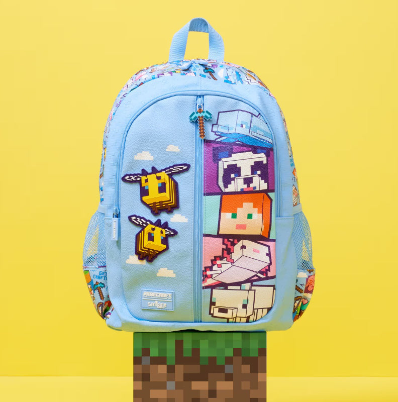 Smiggle - 16” Blue Minecraft Classic Backpack