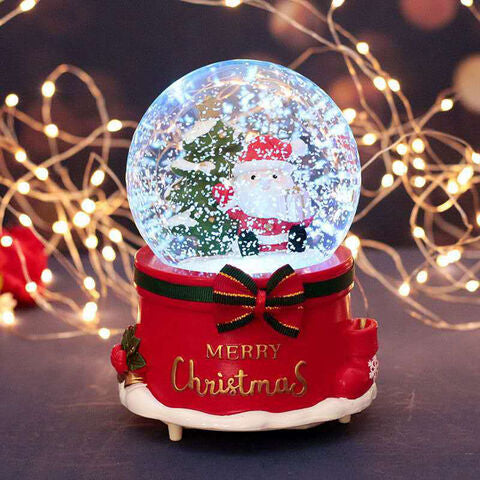 Christmas Crystal Ball Music Box with Snowflake