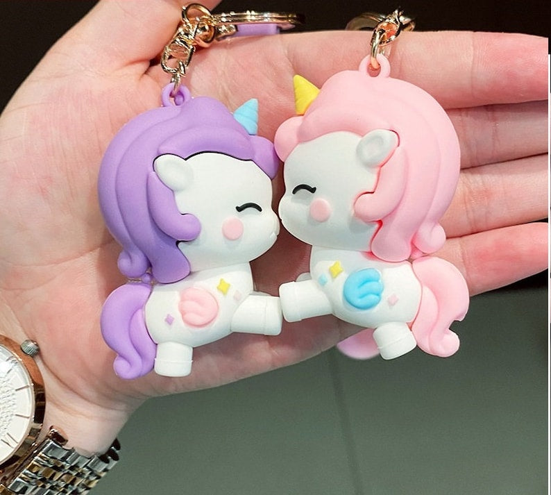 Magical 3D Mermaid and Unicorn Keychains - Set of 2