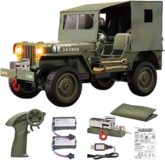 JJRC - RC Military Jeep + Winch + Hood