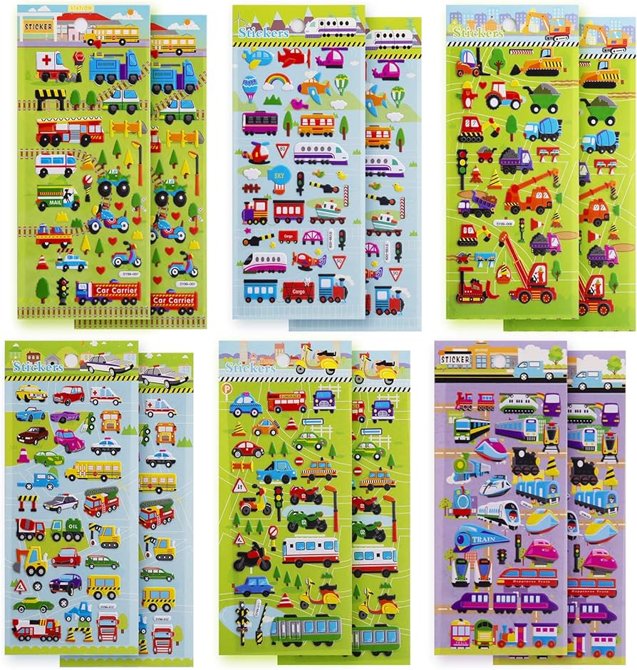 Vehicles - 3D Puffy Stickers