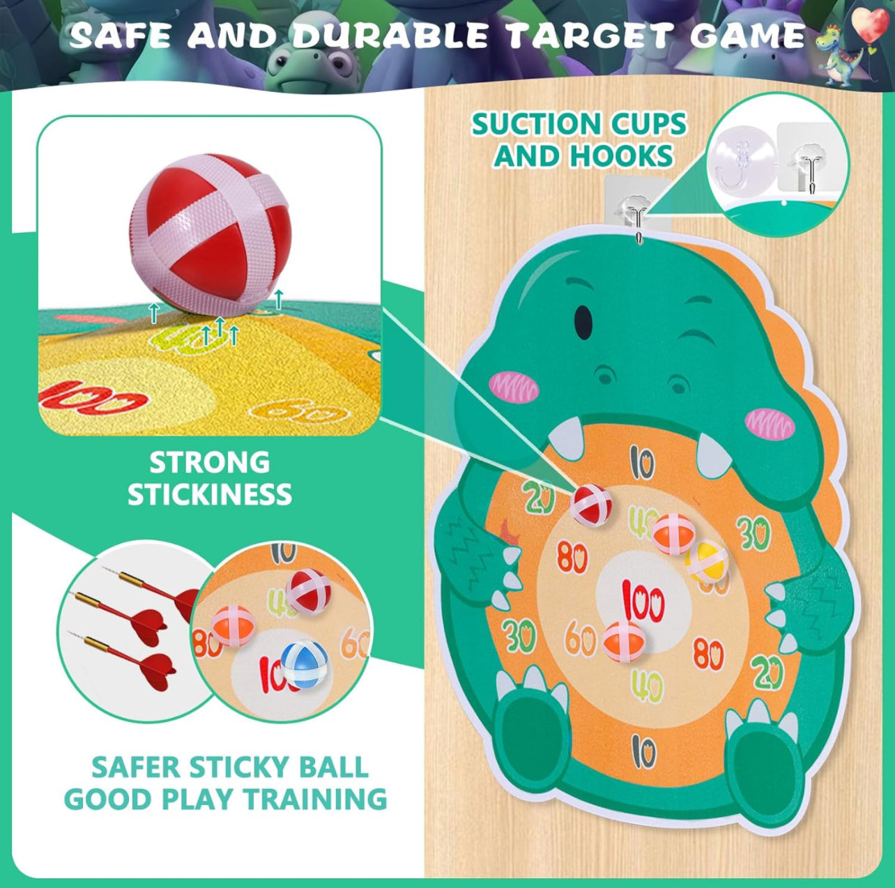 Dino Ball Gun : Aim Shooting Board Game