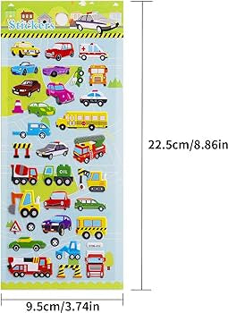 Vehicles - 3D Puffy Stickers