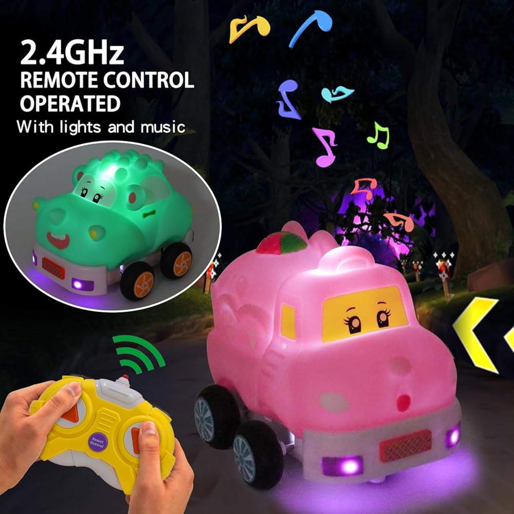 RC Vinyl Car with Music and Lights, Washable & Detachable Body
