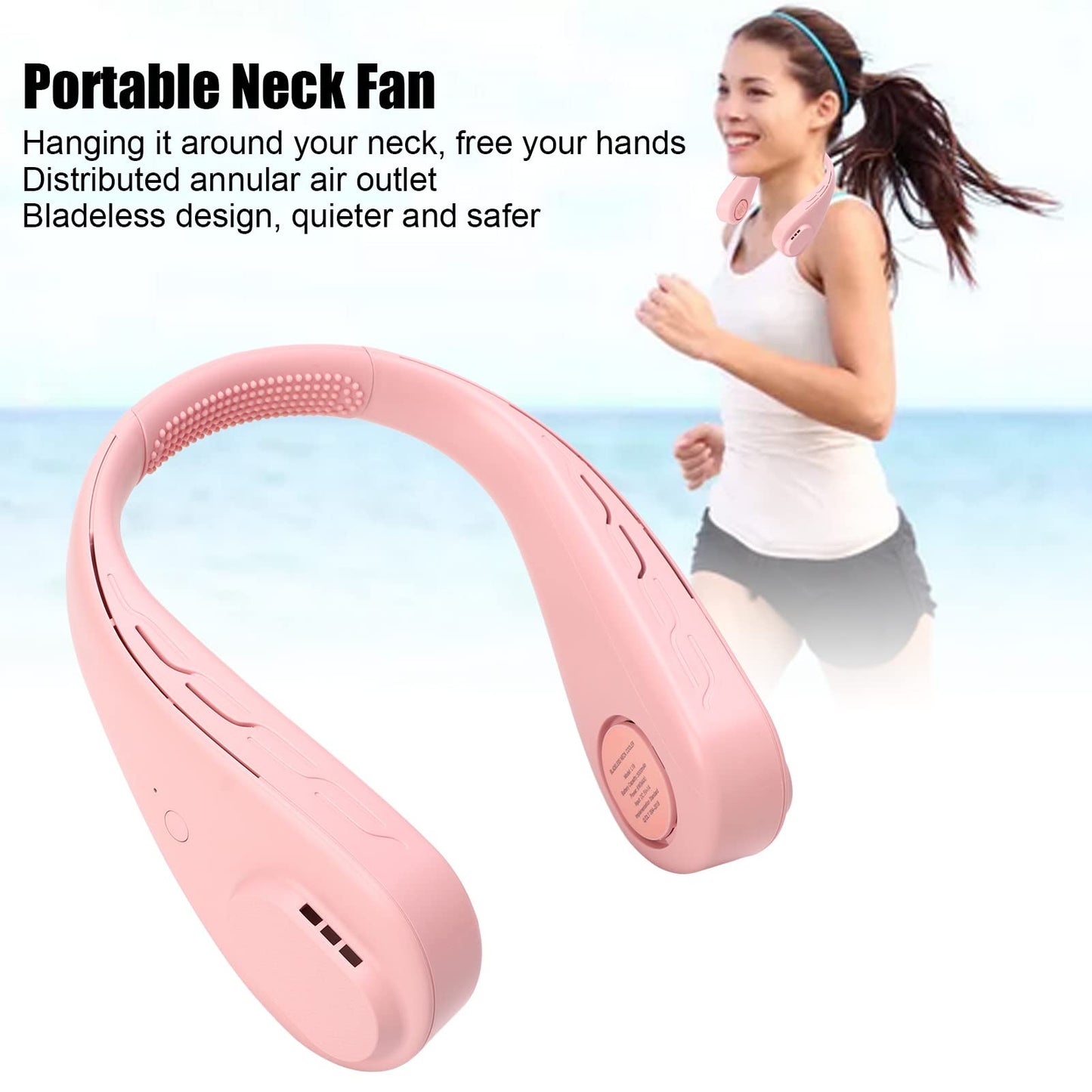 Portable Neck Fan - Rechargeable, 5 Speeds !