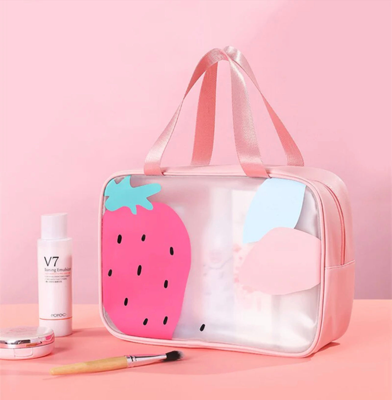 Strawberry Cute Pencil Case For Girls School Storage Bag Cosmetic