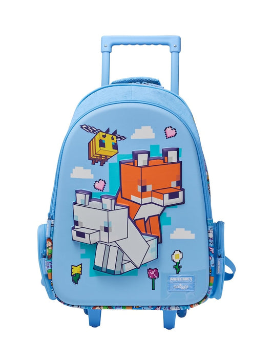 Smiggle - 18” Minecraft Blue Trolley Backpack