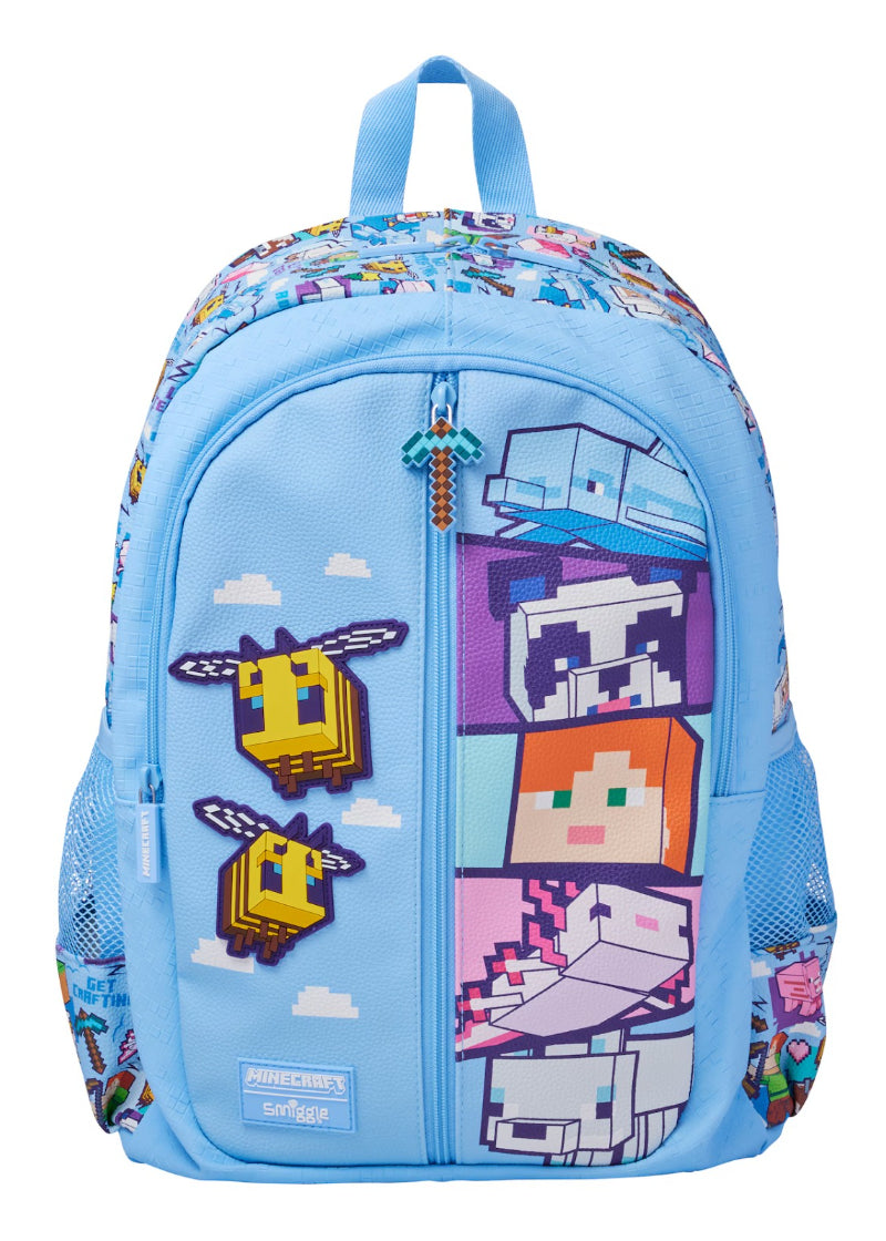 Smiggle - 16” Blue Minecraft Classic Backpack