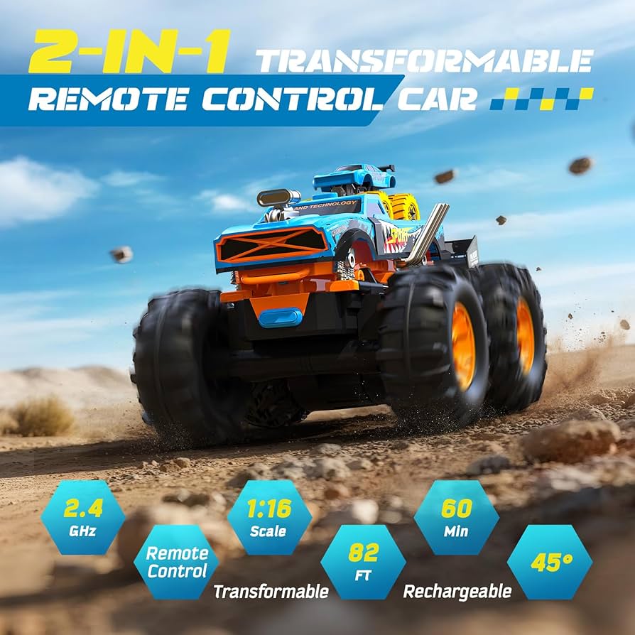 RC Monster Truck - All Terrain Drive | Transforms to Launcher Track