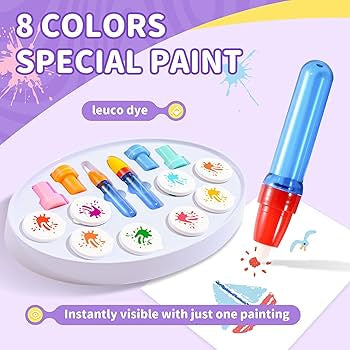 Magic Brush Painting Set - Mess Free Art Station with Color-Changing Brush